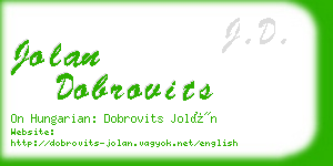 jolan dobrovits business card